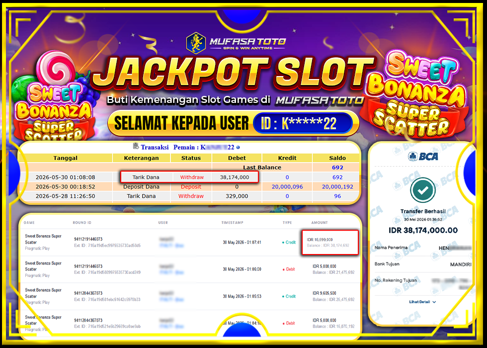 MUFASATOTO JACKPOT PRAGMATICPLAY Rp.18.174.000|LUNAS